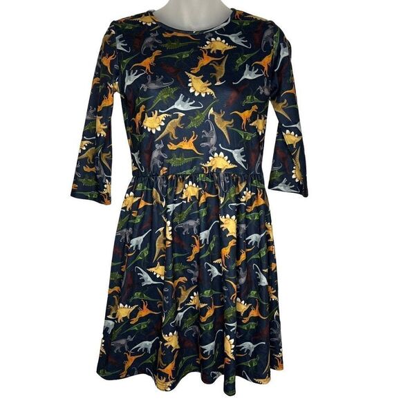 La Vie Lente Dinosaur Skater Dress XS/S - Picture 5 of 6
